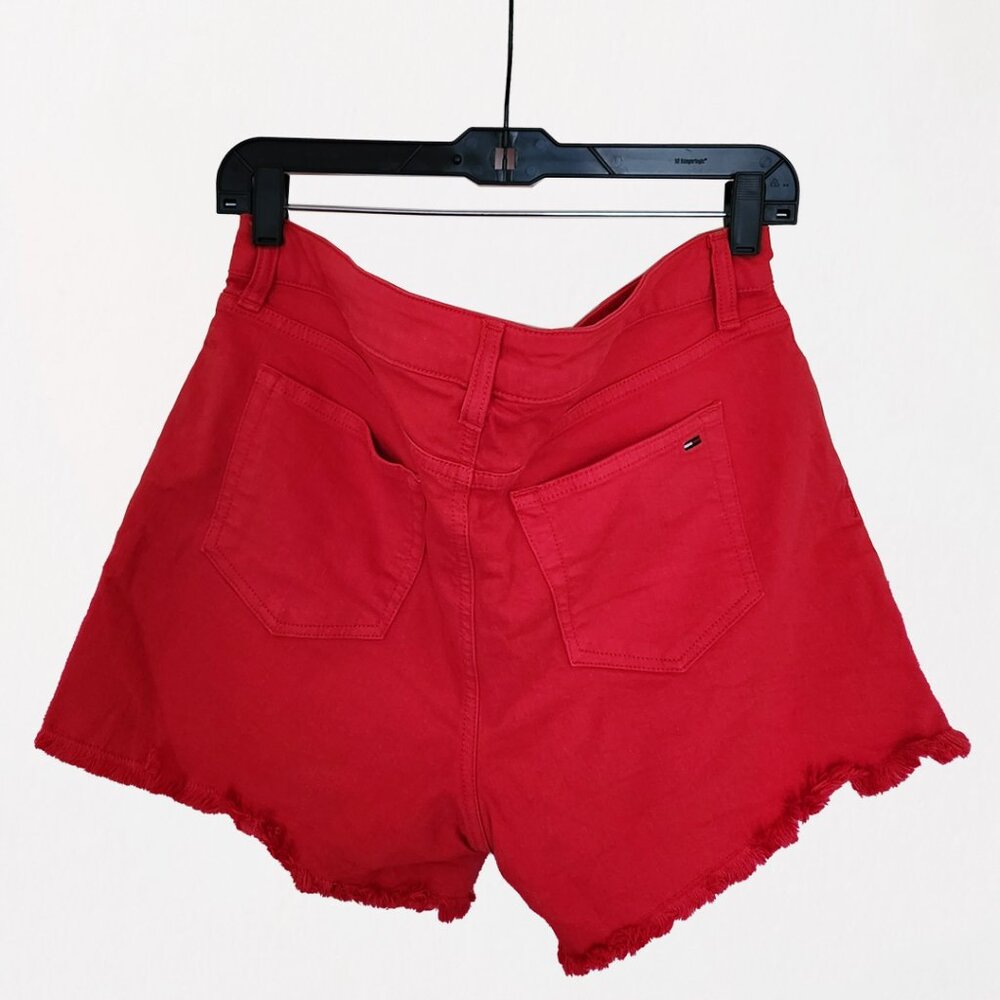 Tommy Hilfiger Red Frayed Shorts - Picture 2 of 10